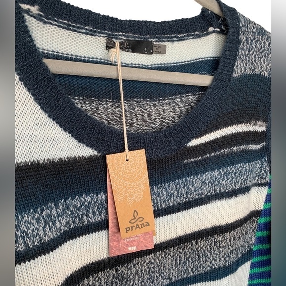 NWT Prana Wool Blend Nautical Striped Seffi Sweater Size Large - Picture 7 of 12